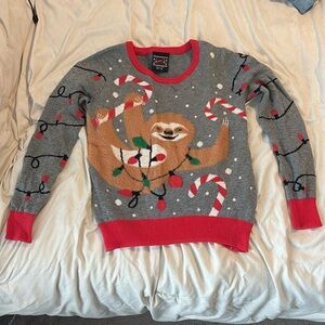 Sloth Christmas Sweater M